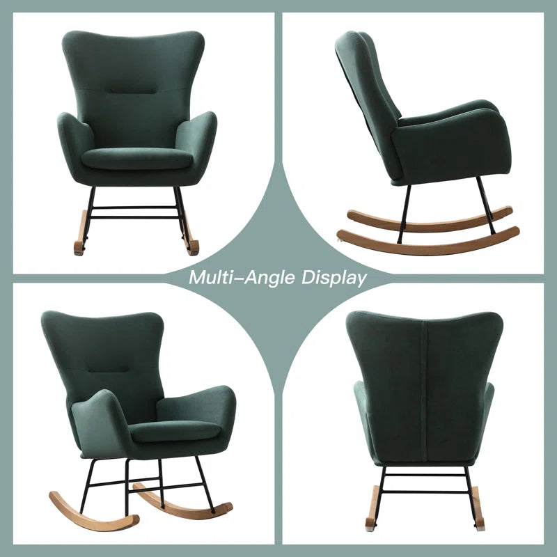 Meno 26''Wide Modern Stylish Upholstered Arms Nursery Rocking Accent Chair