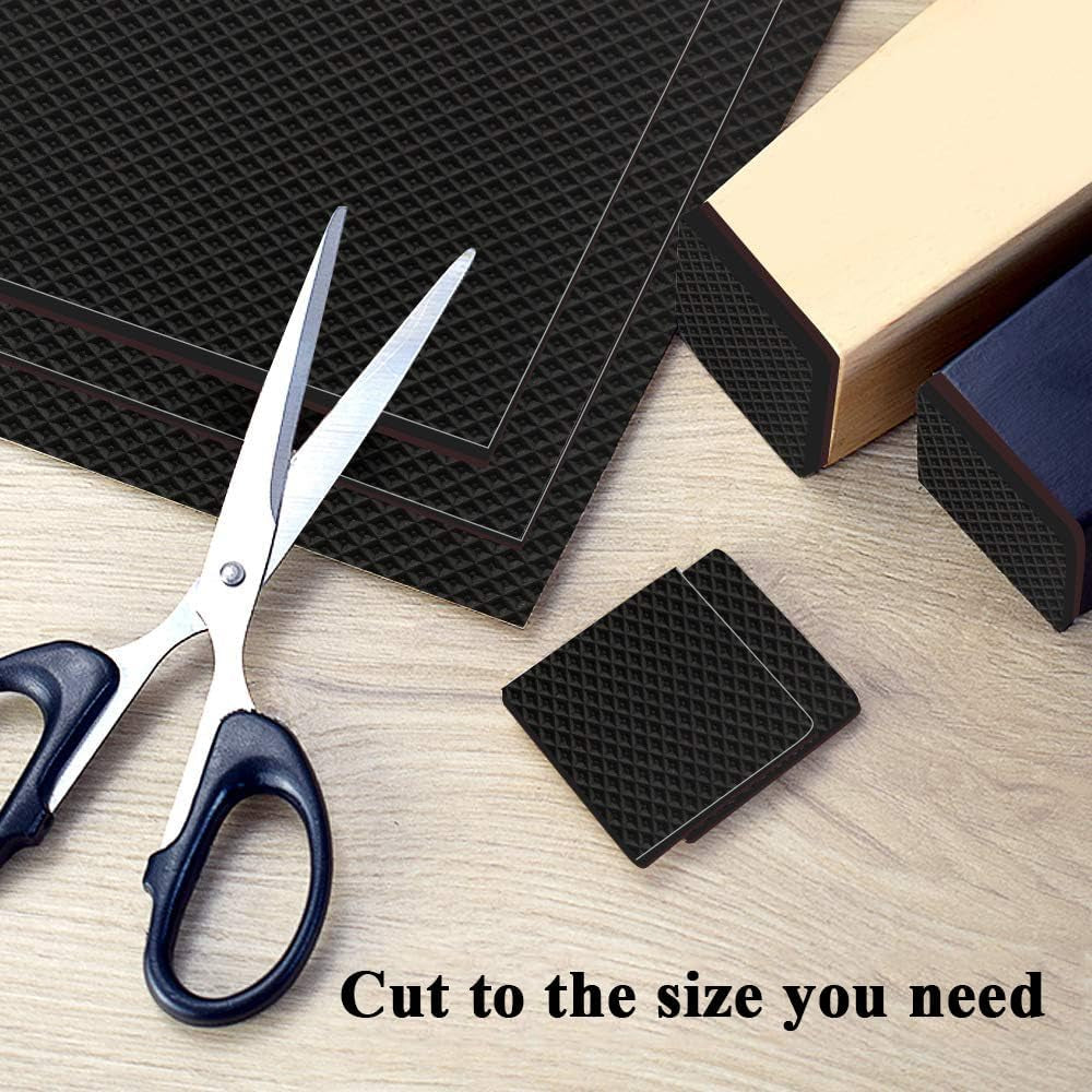 Non Slip Furniture Pads -12Pcs 4" Furniture Grippers Hardwood Floors, Non Skid for Furniture Legs,Self Adhesive Rubber Feet, anti Slide Furniture Floors Protectors for Keep Couch Stoppers