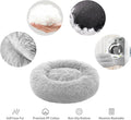 Anti-Anxiety Donut Cat & Dog Bed - Round, Cozy, Plush, Machine Washable, 20X20Inch Grey