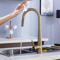 Brushed Kitchen Faucet  Smart Touch Kitchen Faucets Pull Out Kitchen Mixer Tap 304 Stainless Steel Sensor Kitchen Faucets