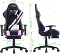 Pink Gaming Chair,Computer Chair,Gaming Chair with Footrest,Adjustable Gamer Chair with Headrest and Lumbar Support,Pu Leather Gaming Chair for Adults,Ergonomic Design