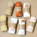 Baby Swaddle Blankets - 70% Viscose from Bamboo and 30% Cotton Muslin Swaddle Blankets Unisex - Boho Vintage Rainbow Print, Silky Soft, Lightweight, Breathable, Large 47 X 47 Inches