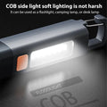 Strong Lighting ABS Flashlamp USB Charging Portable Outdoor EDC Torch Camping Hanging Flashlights Telescopic Focus COB Side Lamp