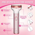 4 in 1 Electric Razor for Women Nose Hair Trimmer for Women Cordless Face Shaver Set Facial Hair Removal for Women Painless Body Hair Remover Lady Grooming Kit for Bikini, Eyebrow, Arm, Leg, Nose