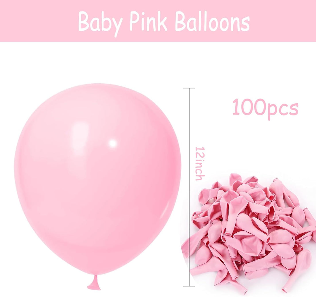 Pink Balloons 12 Inch 100 Pack Light Pink Latex Party Balloons Pastel Pink Helium Balloons Wedding Princess Birthday Bride Baby Shower Party Decorations