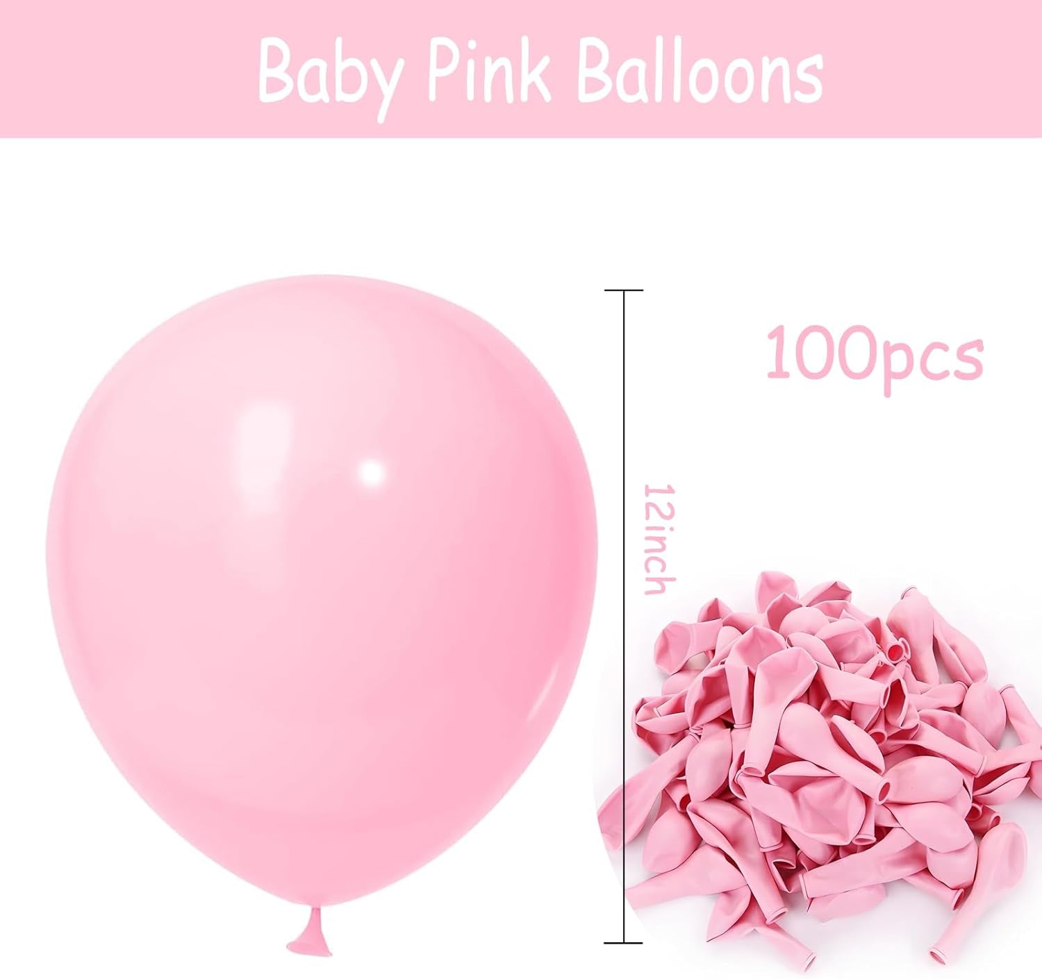 Pink Balloons 12 Inch 100 Pack Light Pink Latex Party Balloons Pastel Pink Helium Balloons Wedding Princess Birthday Bride Baby Shower Party Decorations