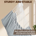 Hammock Chair Hanging Swing Max 500 Lbs 2 Cushions Included Metal Spreader Bar with Anti-Slip Grooves Portable Hanging Chair Side Pocket Large Macrame Bohemian Chair Indoor Outdoor