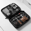Large Electronics Travel Organizer Case, Tech Accessories Cord Storage Bag for Phone, Power Bank, SD Card, Cables, Black
