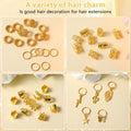 275 Pcs Gold Hair Jewelry for Braids, Loc Jewelry for Hair Dreadlock, Metal Gold Braids Rings Cuffs Clips Hair Braids Jewelry Accessories Hair Charms for Braid for Dreadlock Accessories