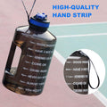 1 Gallon Motivational Sports Water Bottle with Time Marker, BPA Free 128Oz Leak Proof Jug, Black, Plastic, 128 Ounces, Fitness, Sports, Outdoor Activities