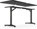 47 Inch Gaming Desk with Full Mouse Pad, Computer Gaming Desk with Cup Holder, Headphone Hook and Handle Rack with USB Charging Ports for Gamer, Black