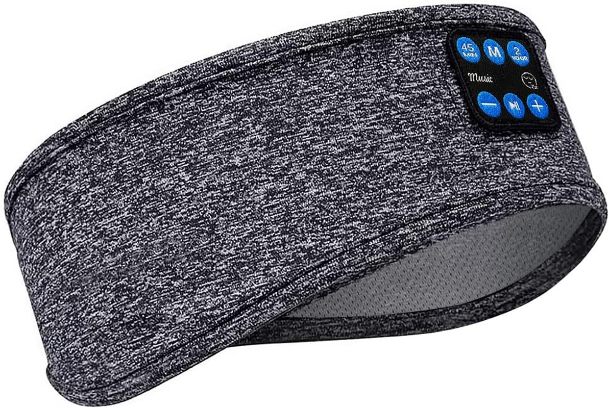 Sleep Headband White Noise Headphones Wireless Bluetooth Sports Built-In HD Stereo Speaker Side Sleepers Sleeping Running Yoga Workout Jogging Insomnia Travel Meditation Grey Version 2021-09