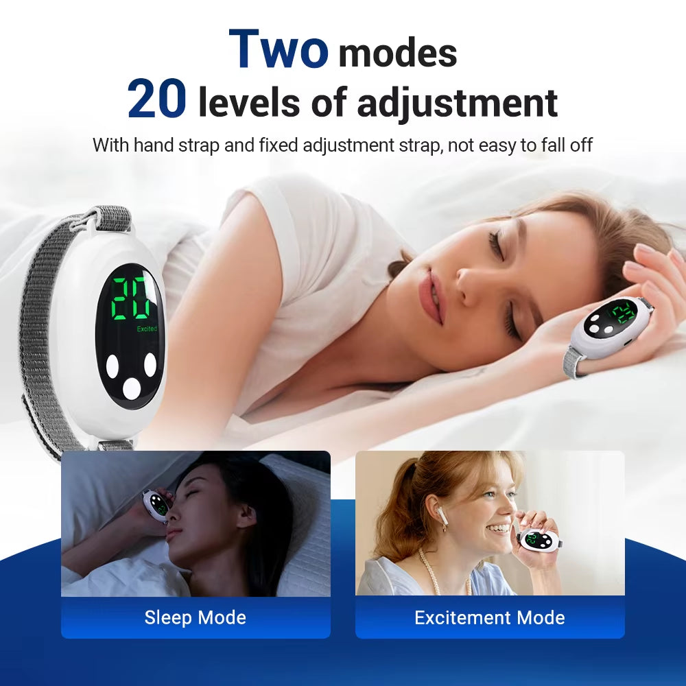 Two Modes, 20 Levels of Intensity, Intelligent Sleep Device, Anxiety Relief, Neurological Sleep, Insomnia, and Soothing Device,