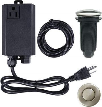 Garbage Disposal Air Switch Kit Sink Top Waste Disposal Long Stainless Steel Brushed Nickel On/Off Air Button Food and Waste Disposals Part by