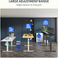 One-Piece Electric Standing Desk, 48 X 24 Inches Adjustable Desk with Seamless Desktop, Memory Controller Height Adjustment (White Frame + White Desktop, 2 Packages)