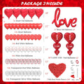 Valentine'S Day Balloons Kit - I Love You Balloons, White Red Heart Balloons, Balloon Pump & Rose Petals for Valentines Day Anniversary Wedding Engagement Decorations Special Night Gift