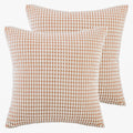 Soft Corduroy Corn Striped Velvet Series Decorative Throw Pillow, 18