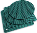 Silicone Pot Holders and Trivet Mats Heat Resistant to 440°F to Protect Your Table and Countertop Contains 4 Pieces 2 round and 2 Squared