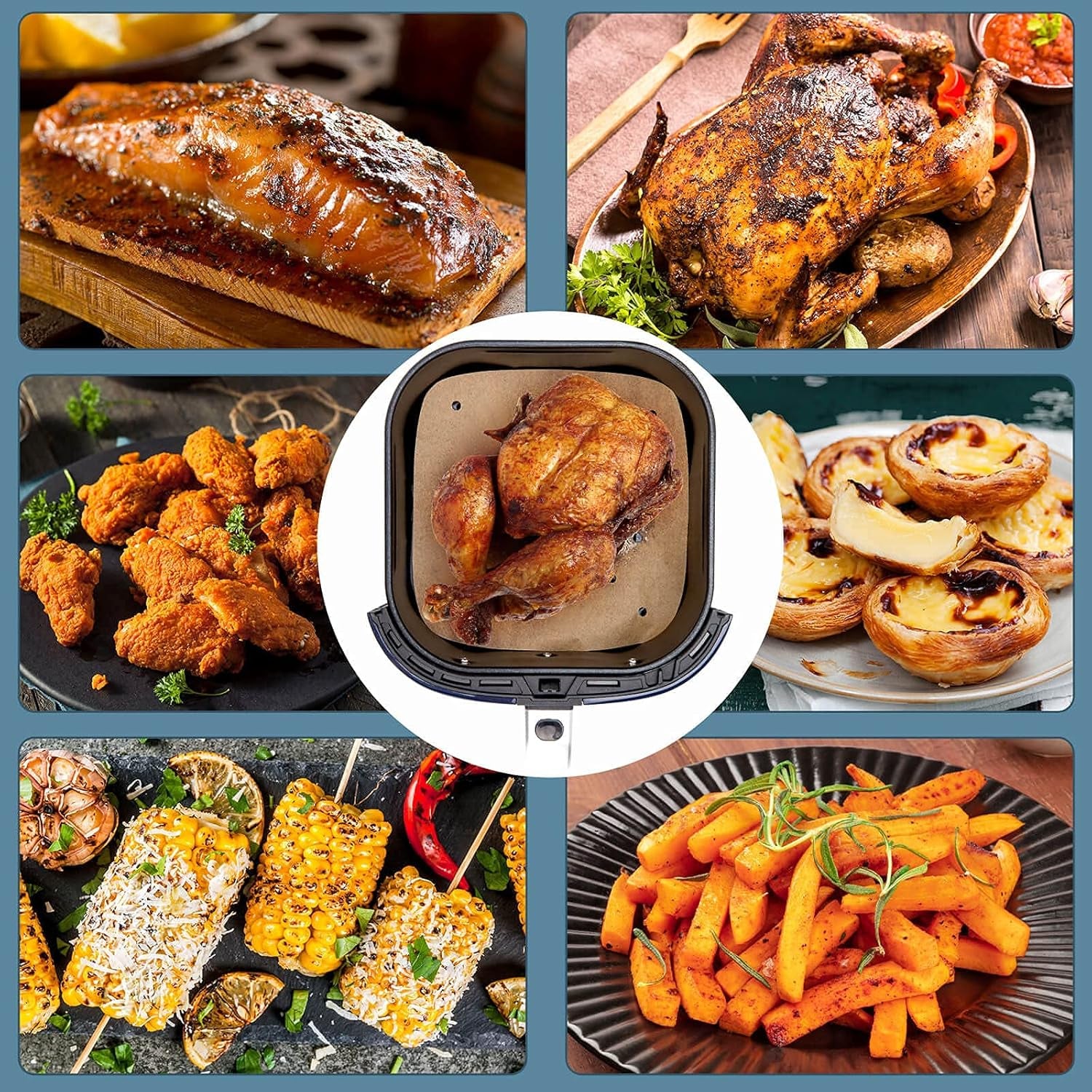 Air Fryer Parchment Paper, Air Fryer Liners, 200Pcs 8.5 Inch, Air Fryer Accessories, Perforated Parchment Paper for Air Fryer, No Burn, Easy Cleanup