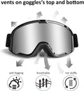 Motocross Goggles for Adult ATV, Motorcycle, Dirtbike & Offroad - UV400 Anti-Scratch, Dustproof Silver MX Goggles