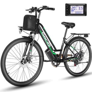 26" Electric Bike for Adults, 500W Electric Commuter Bike 48V 7.8Ah, Shimano 7-Speed, Cruiser City Ebike UL2849