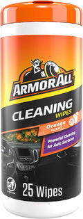 Car Interior Cleaner Wipes , Car Cleaning Wipes with Orange Cleans Dirt and Dust in Cars, Trucks and Motorcycles, 25 Count