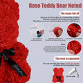 10 Inch Artificial Rose Bear Flowers Wedding Party Decoration Gift Box(Red)