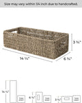 Seagrass Baskets with Built-In Handles, Bathroom Decor Box for Toilet Tank Top, 14 ¼
