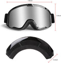 Motocross Goggles for Adult ATV, Motorcycle, Dirtbike & Offroad - UV400 Anti-Scratch, Dustproof Silver MX Goggles