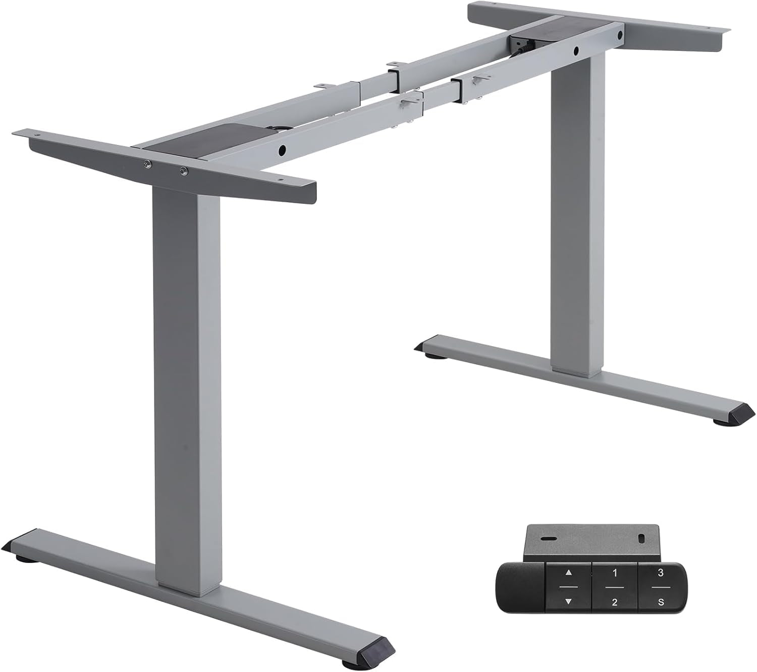 Dual Motor Electric Adjustable Standing for up to 70.8”X31.5” Table Tops, 225 Lbs Weight Capacity, Computer Desk for Home and Office (Grey Frame Only)