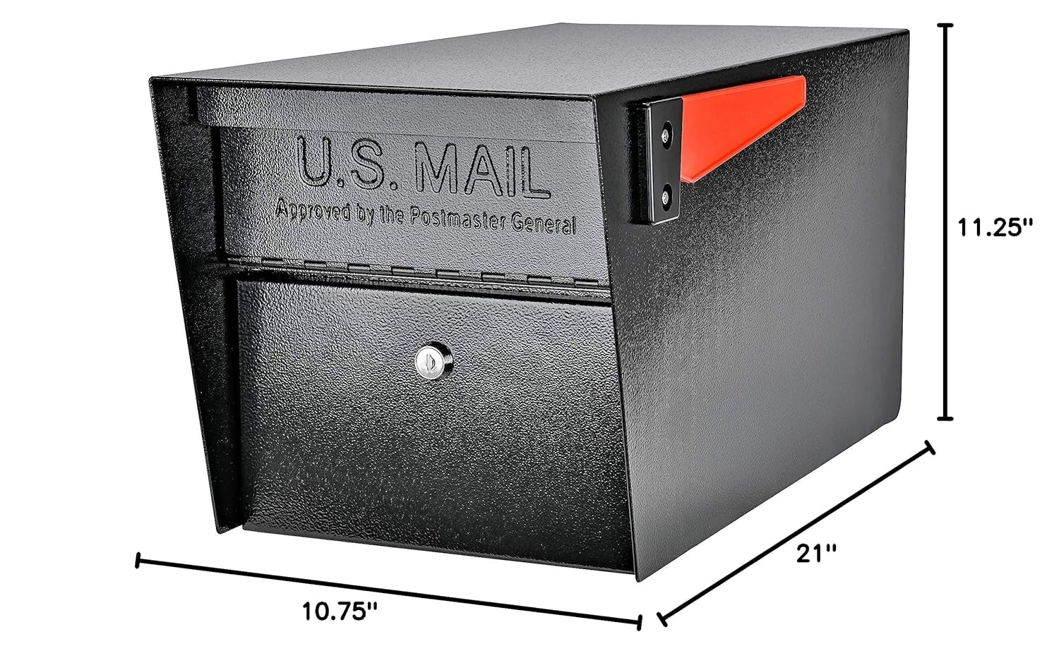 7506 Mail Manager Curbside Locking Security Mailbox, Black,Large