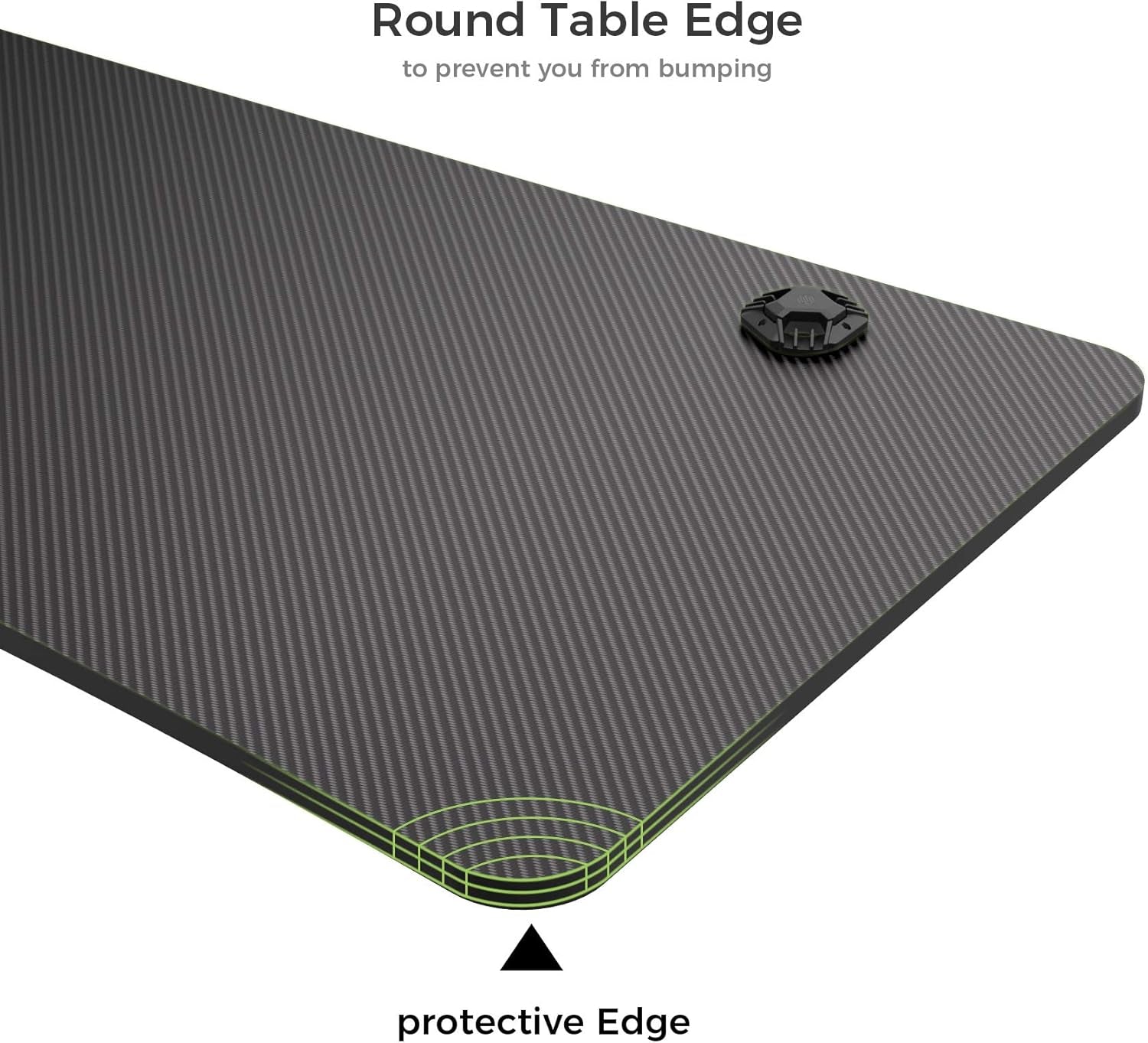 47 Inch Gaming Desk with Full Mouse Pad, Computer Gaming Desk with Cup Holder, Headphone Hook and Handle Rack with USB Charging Ports for Gamer, Black