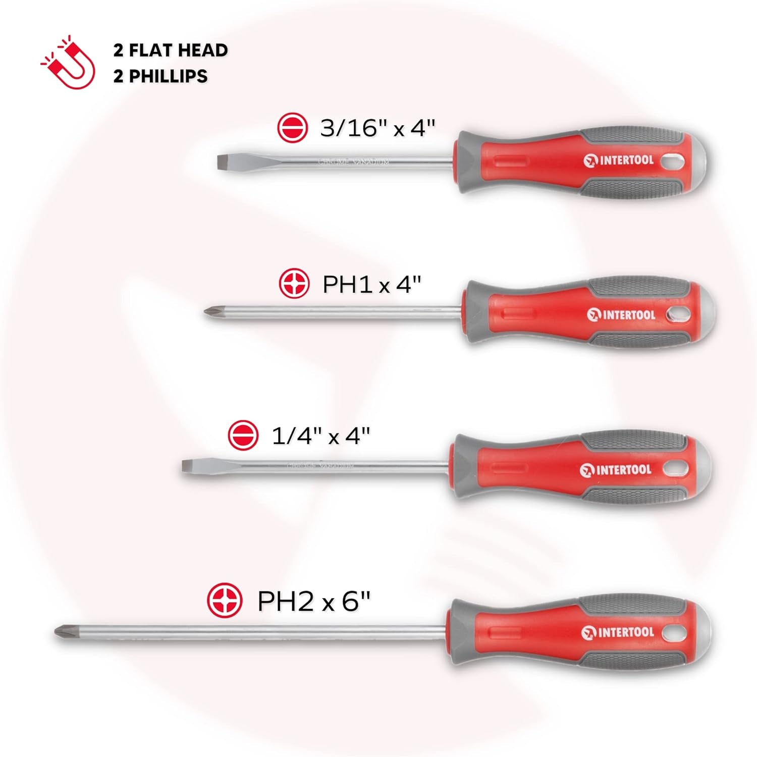 Screwdriver & Precision Driver Tool Set with Magnetic Tips and Bits - Phillips, Flat Head, Torx, Hex - Cr-V Steel with Cushion Grip Handles VT08-3329