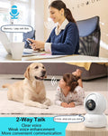 Indoor Camera,1080P Home Security Camera,360° PTZ Baby Monitor with Camera and Audio,2.4G Wifi Pet Dog Camera with Phone App,Smart inside Cameras for House