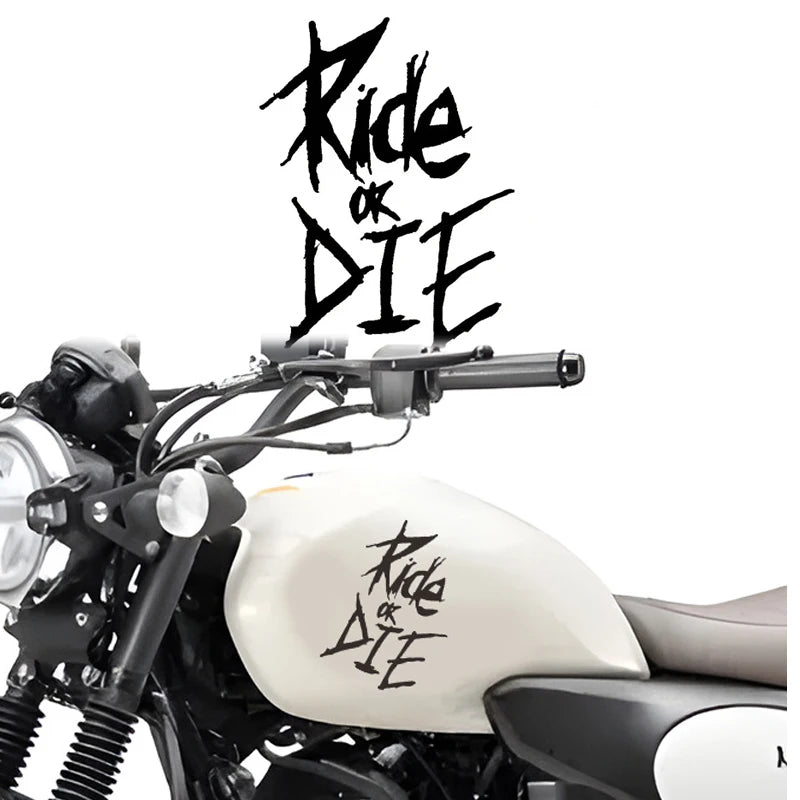 1Pc/Set Bike Frame Stickers Ride or Die Top Tube Decals for MTB Bicycle Decorative Frame Bike Auto Motorcycle Accessories