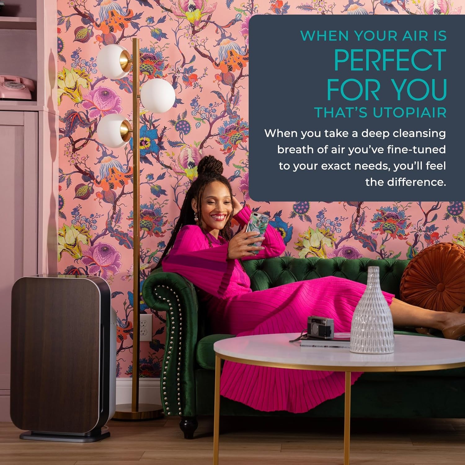 Air Purifier Breathesmart Flex HEPA with Pure Filter | 1400 Sq. Ft | Perfect for Bedrooms & Home Offices - Captures Allergens, Dust, & Mold - White