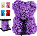 Rose Bear Gift for Women, Flower Bear Mom Birthday Gifts from Daughter Son, Rose Teddy Bear Valentines Day Gifts for Girlfriend, for Wife Mom​(Purple)