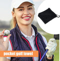 2 Pieces Golf Ball Towel 5.5 X 5.5 Inch Black Golf Wet and Dry Golf Towel Pocket Golf Towel with Clip Ball Towel Golf Ball Towel for Golf Course Exercise Towel