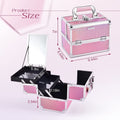 Makeup Train Case Makeup Case Organizer Portable Cosmetic Box Storage with 2 Trays Mirror Locking Make up Travel Case for Nail Kits Cosmetics Craft Traveling Makeup Box Mermaid Pink