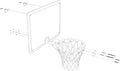 Wall Mount Large Basketball Hoop with Door Hooks, 32