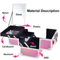 Makeup Train Case Makeup Case Organizer Portable Cosmetic Box Storage with 2 Trays Mirror Locking Make up Travel Case for Nail Kits Cosmetics Craft Traveling Makeup Box Mermaid Pink