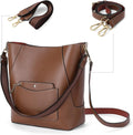 Hobo Bags for Women Designer Handbags Vegan Leather Bucket Purse Shoulder Crossbody Bag (Z-Brown)