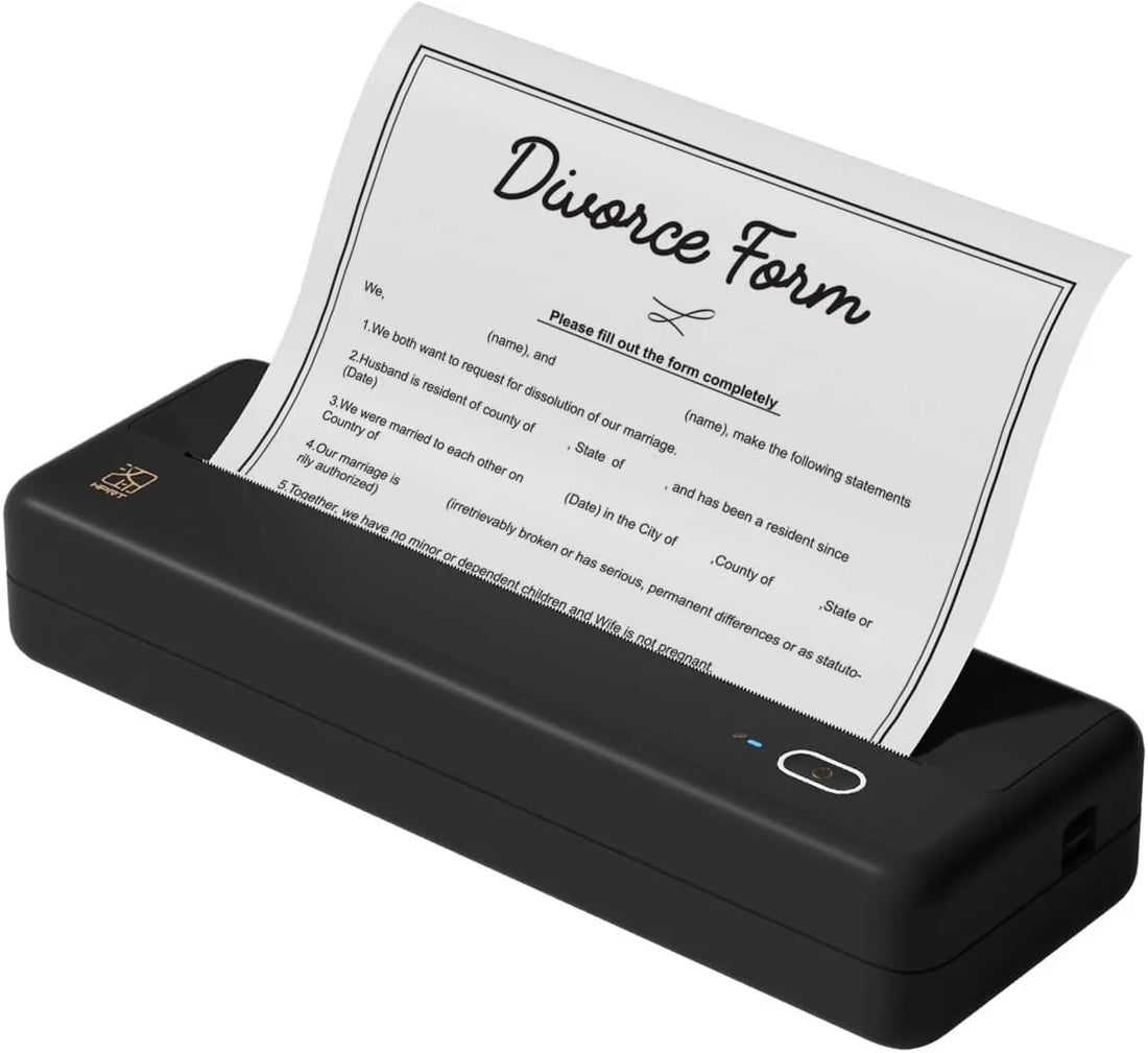 HPRT MT810 Portable Printer, A4 Wireless Bluetooth Travel Printer, Thermal Printer Support 8" & 4" Thermal Roll Paper Suitable for Home Vehincles Office Business