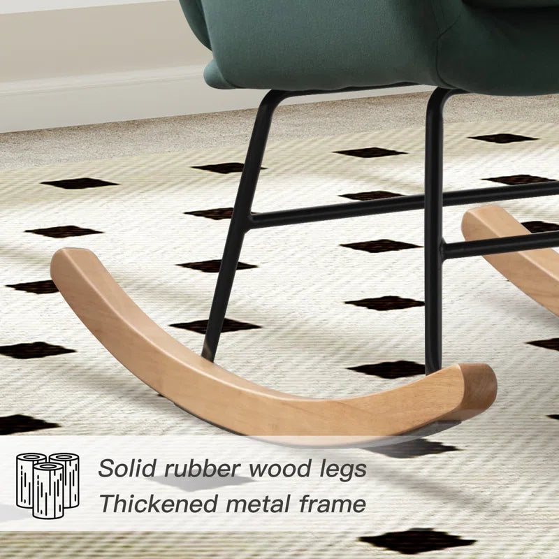 Meno 26''Wide Modern Stylish Upholstered Arms Nursery Rocking Accent Chair