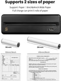 HPRT MT810 Portable Printer, A4 Wireless Bluetooth Travel Printer, Thermal Printer Support 8