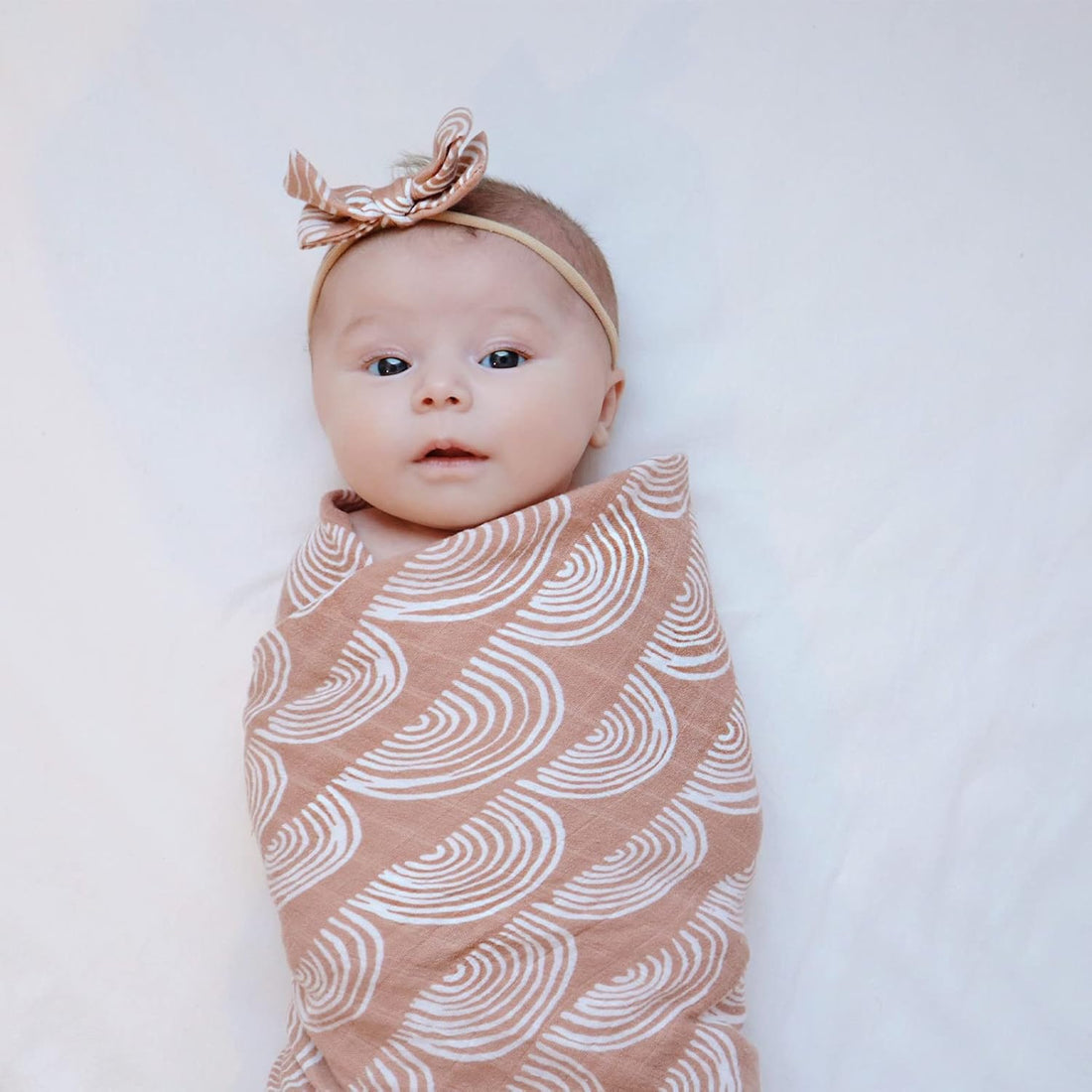 Baby Swaddle Blankets - 70% Viscose from Bamboo and 30% Cotton Muslin Swaddle Blankets Unisex - Boho Vintage Rainbow Print, Silky Soft, Lightweight, Breathable, Large 47 X 47 Inches