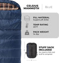 Teton Mammoth Queen Size Double Sleeping Bag- a Warm Bag the Whole Family Can Enjoy – Great for Camping, Hunting and Base Camp. Compression Sack Included