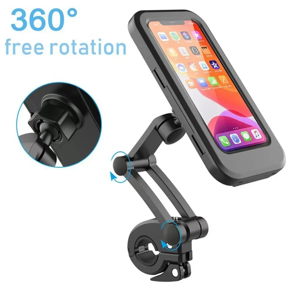 Waterproof Mobile Phone Holder for Motorcycle Bike Magnetic Cycling Phone Bag GPS 360° Swivel Adjustable Stand Phone Accessories
