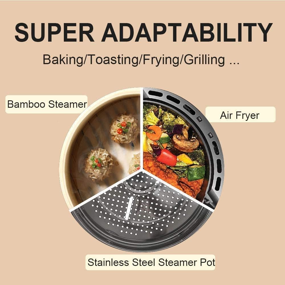 Air Fryer Parchment Paper Liners, 100 Pcs Disposable Papers Liner for 2-3QT Air Fryer Baking, 7 Inch Safe and Non-Stick Unbleache Steamer Liner for Microwave, Oven, Steaming Basket