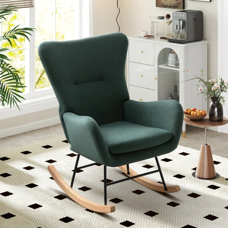 Meno 26''Wide Modern Stylish Upholstered Arms Nursery Rocking Accent Chair